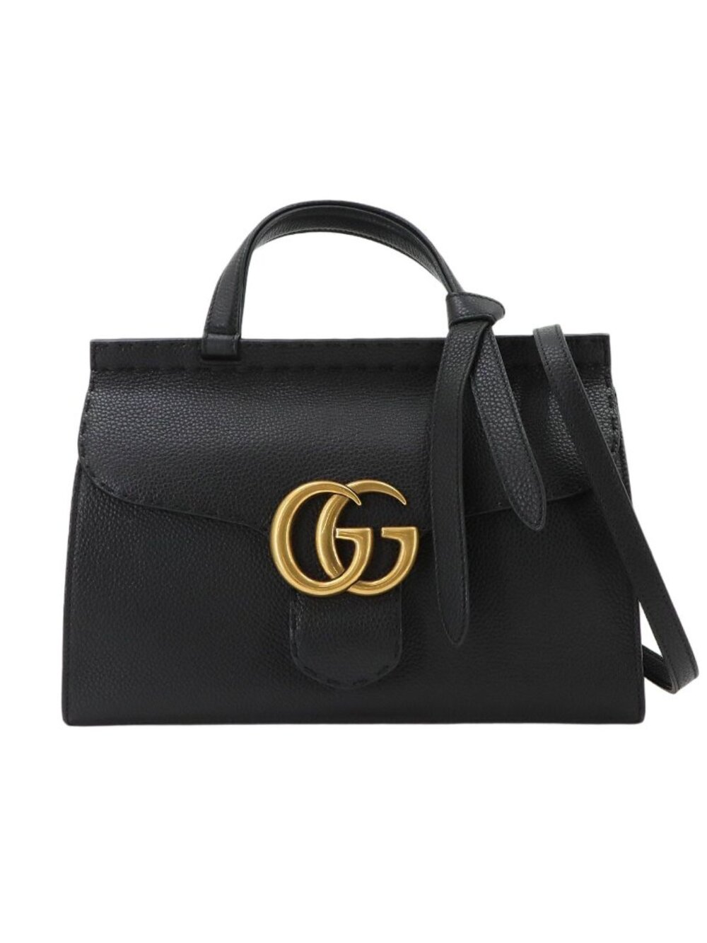 Gucci GG Marmont 2-Way Bag Leather Black Gold